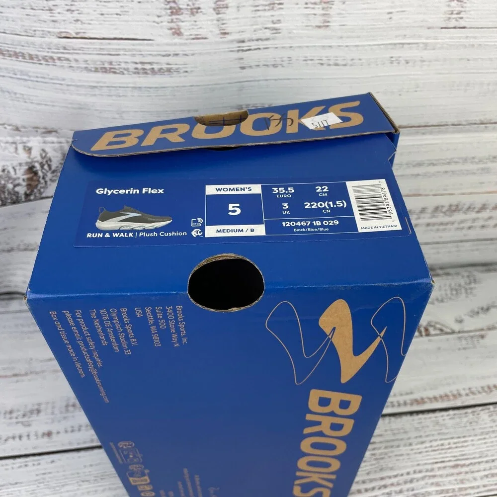Brooks Glycerin Flex Womens US 5 B Running Shoes Black White